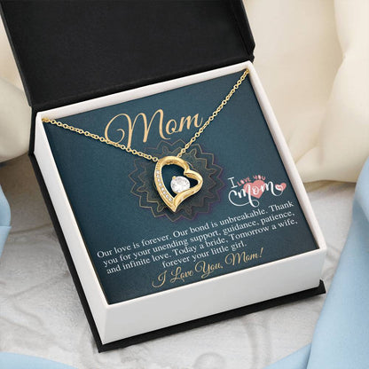 To Mom On My Wedding Day, Mother Of The Bride Gift From Daughter,Mother Of The Bride Necklace From Bride,Bride's Mom Gift,Linked Heart #0785