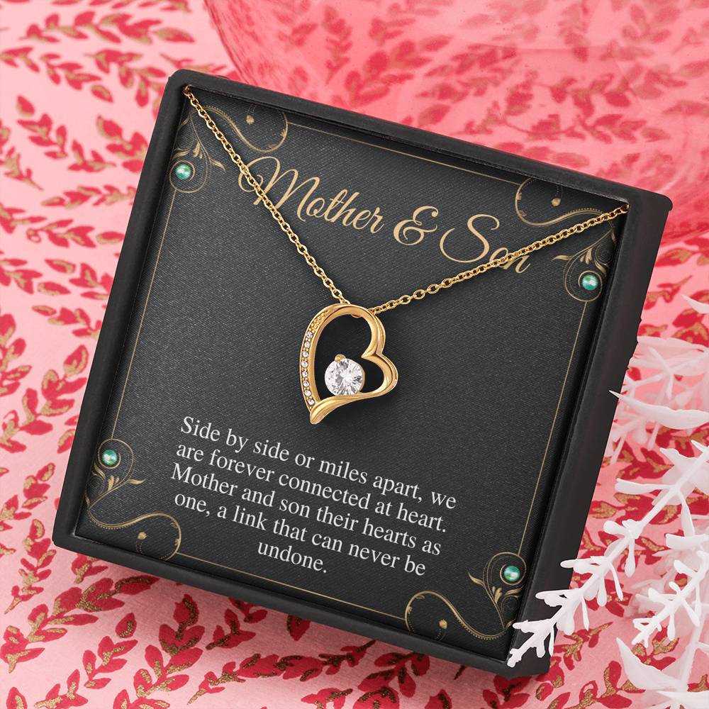 Mother and Son Necklace, Mom Gift From Son, Mother's Day Gift from Son, Birthday Gift, Christmas Gift, Jewelry for Mom, Heart Necklace #0485
