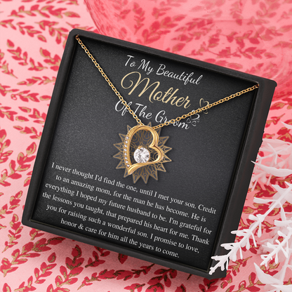 Mother of Groom gift from Bride, Thank you for raising the man of my dreams, Mother in Law necklace gift, Personalized Message gift