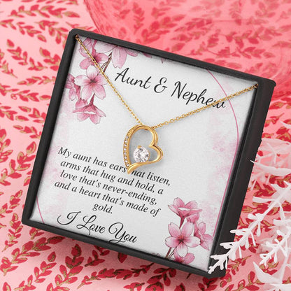 Personalized Heart Necklace Gift for Aunt, Aunt & Nephew Gift Necklace, Gift For Aunt From Nephew, Christmas Gift Jewelry, Birthday Gift