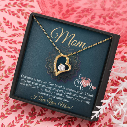To Mom On My Wedding Day, Mother Of The Bride Gift From Daughter,Mother Of The Bride Necklace From Bride,Bride's Mom Gift,Linked Heart #0785