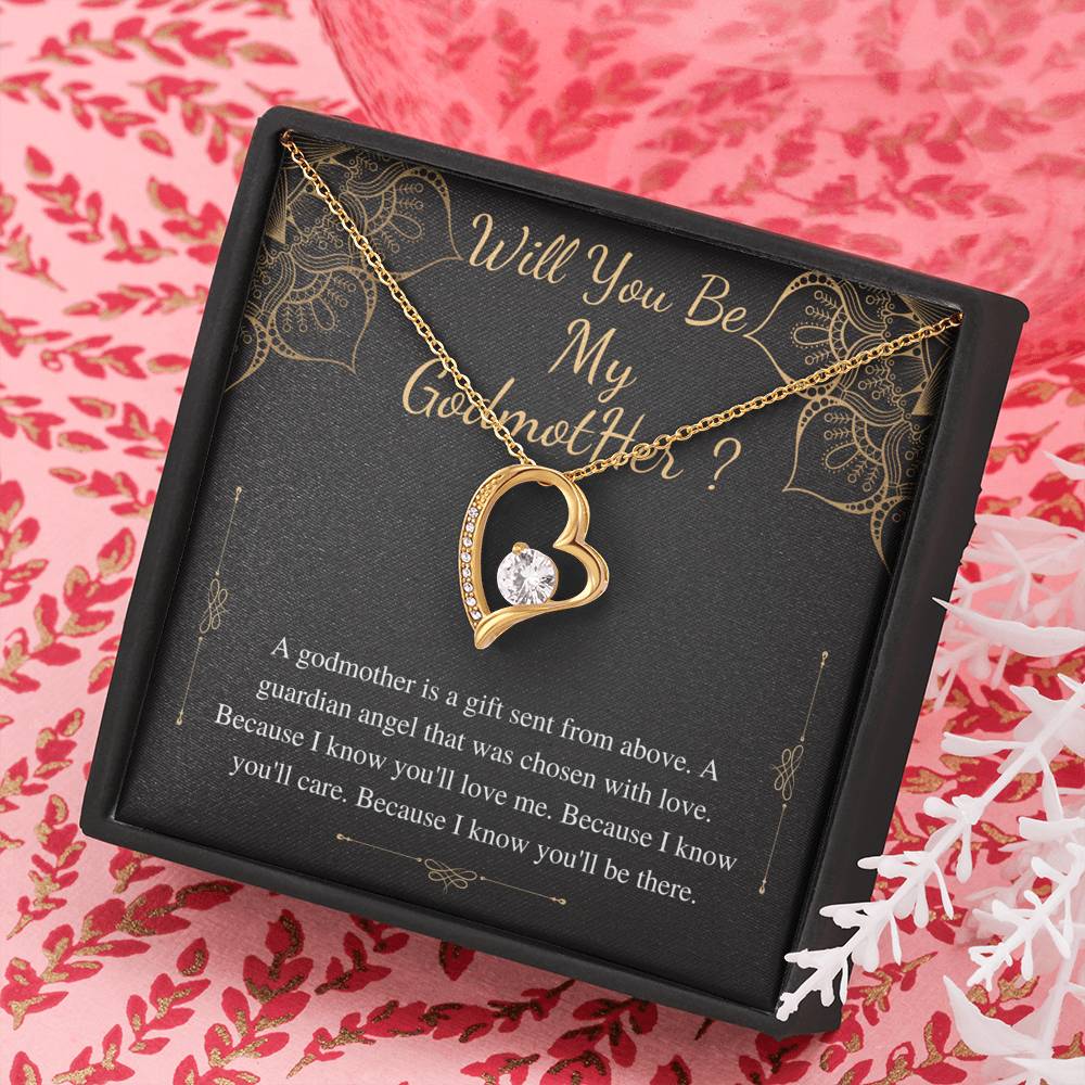 will you be my godmother heart gold heart necklace bulk