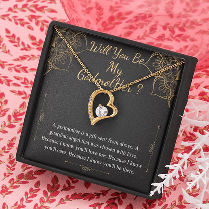 will you be my godmother heart gold heart necklace bulk