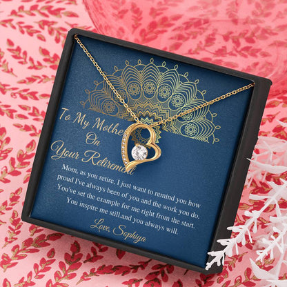 Initials Hearts, Mom Retirement Necklace Gift, Retirement Gift For Mom, Gift For Retiring Mother, Happy Retirement Gift, Best Retirement