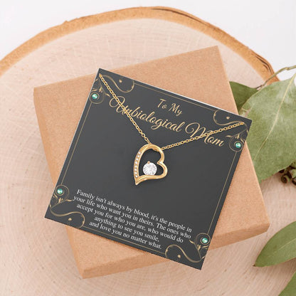 To My Unbiological Mom Gift, Mother's Day Gift Necklace, Mother Daughter Gift, Gift for Bonus Mom, Stepmom, Unbiological Mom Birthday #0524