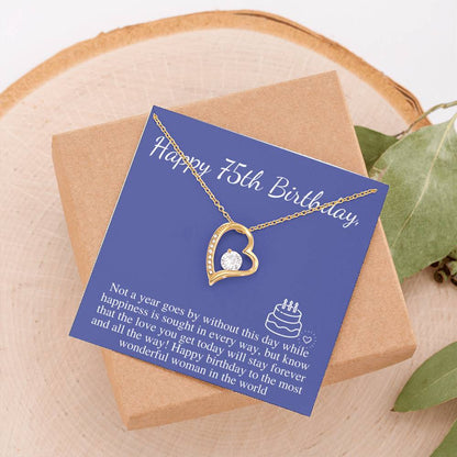 75th Birthday For Her Gift, 75th Birthday Gift For Her, Seventy Fifth Birthday Gift For Women Friend, 75th Birthday Necklace Gift #0666
