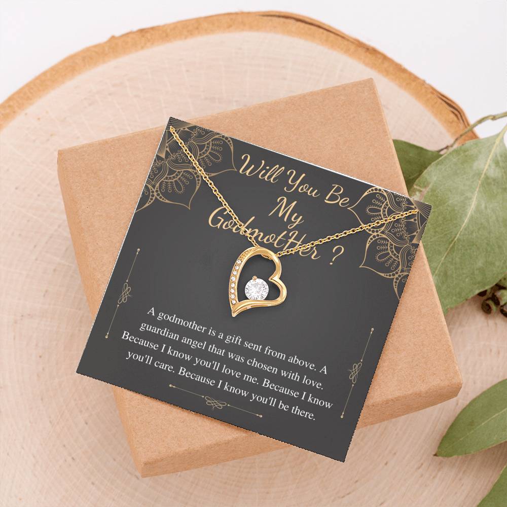 will you be my godmother heart gold heart necklace bulk