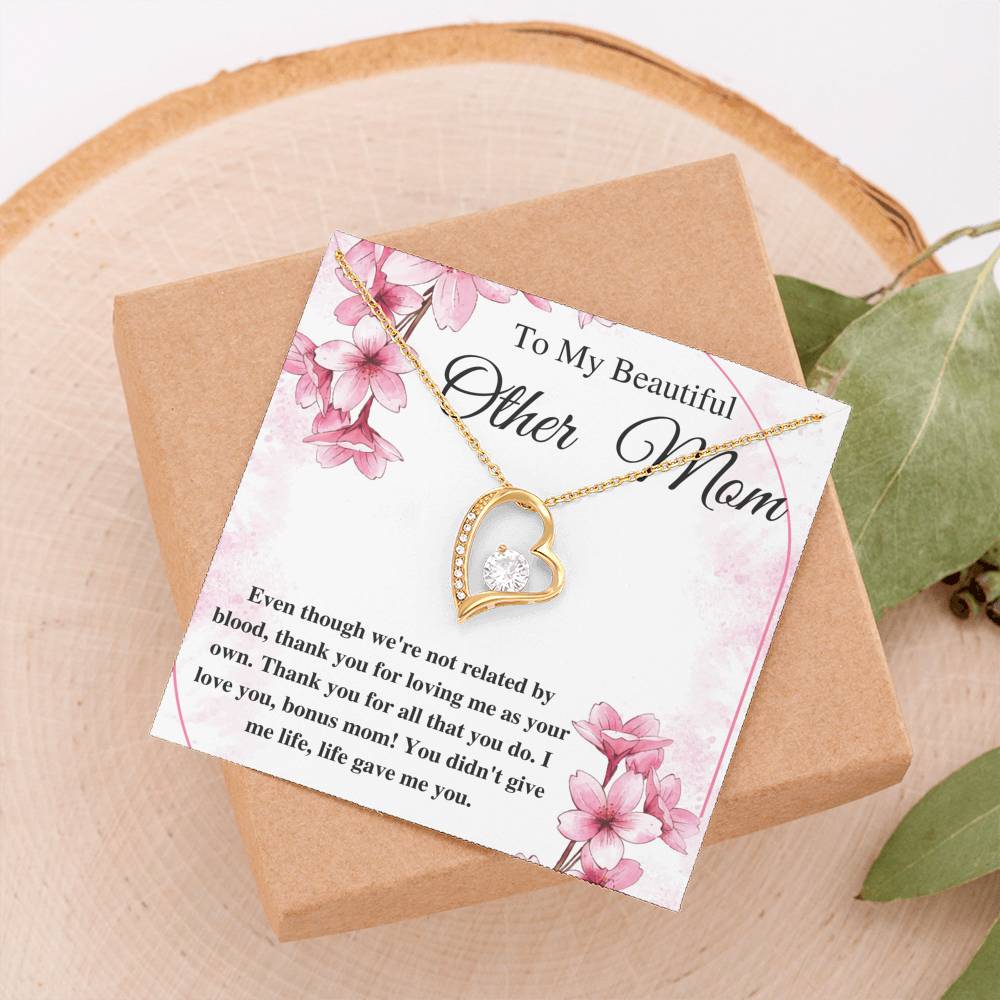 Other Mom Gift for Step Mother Gift from Bride, step mom gift for stepmom necklace,step mom wedding gift,Other Mom Birthday Gift,Heart #0507