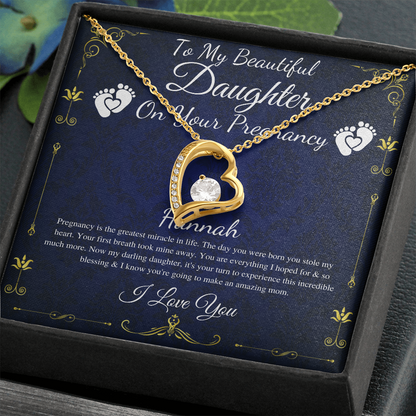 Daughter Pregnancy Gift for Daughter Baby Shower Gift for Mom to be Gift for Expecting Mom Gift Pregnant Daughter Gift from Mom, Heart #0212 Hannah
