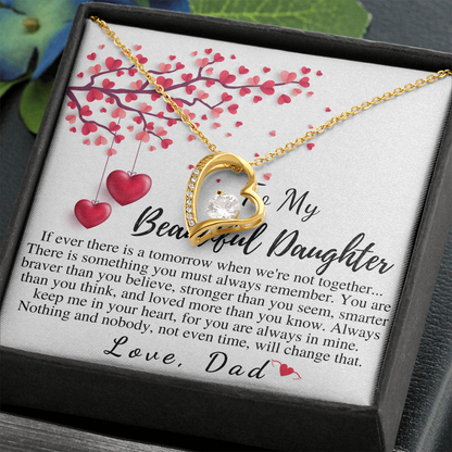 Daughter Valentines Hearts Necklace from Dad, Valentine's Day Gift for Daughter in College, Valentines Gift for Teenage Daughter, Graduation