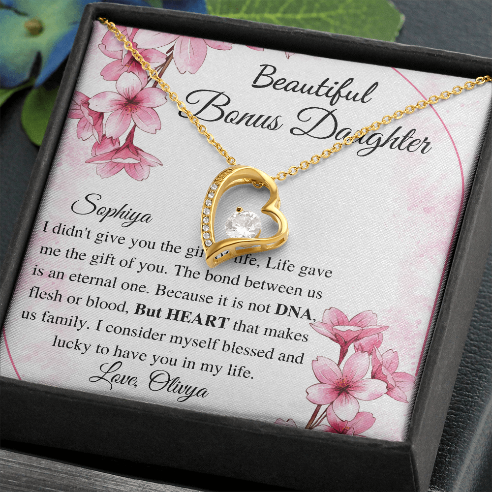 To my Bonus Daughter Beautiful Necklace, Stepdaughter Gift, Bonus Daughter Birthday Gift, Gift for Bonus Daughter, Daughter in Law