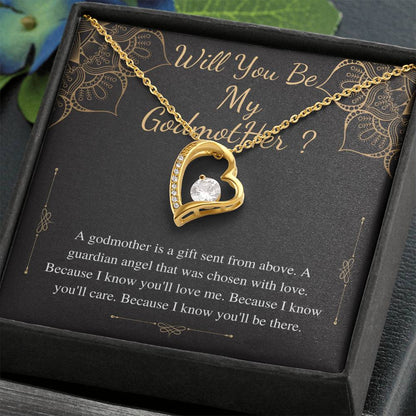 will you be my godmother heart gold heart necklace bulk