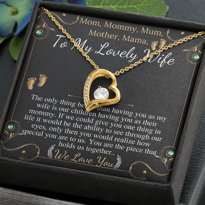 Necklace for wife , Gift for mothers day, Sentimental Message Jewelry, Message Card Necklace, meaningful card, personalized gift for her