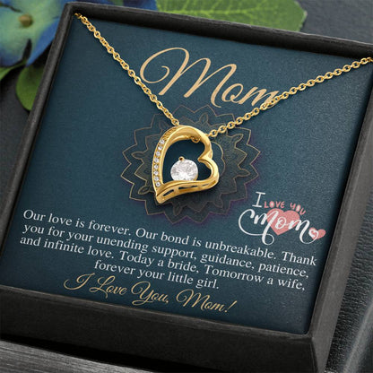 To Mom On My Wedding Day, Mother Of The Bride Gift From Daughter,Mother Of The Bride Necklace From Bride,Bride's Mom Gift,Linked Heart #0785