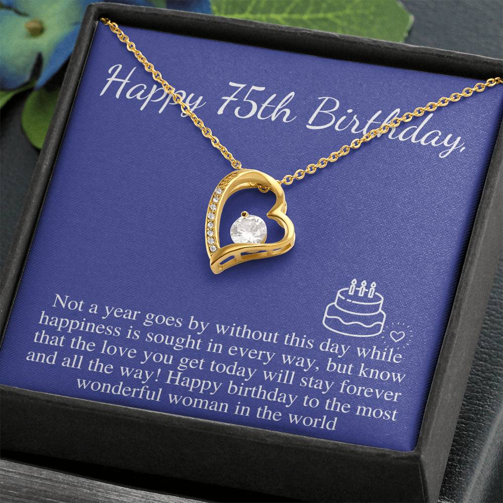 75th Birthday For Her Gift, 75th Birthday Gift For Her, Seventy Fifth Birthday Gift For Women Friend, 75th Birthday Necklace Gift #0666