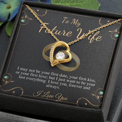 Future Wife Necklace, For Fiance on Engagement, Fiancee Birthday Gift, Fiancee Gift, Christmas Neckalce, To My Future Wife Gift,Heart #0631