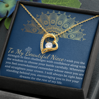 Forever Love Necklace Gift for Niece from Aunt on Birthday , Anniversary , Wedding , Keepsake Gift