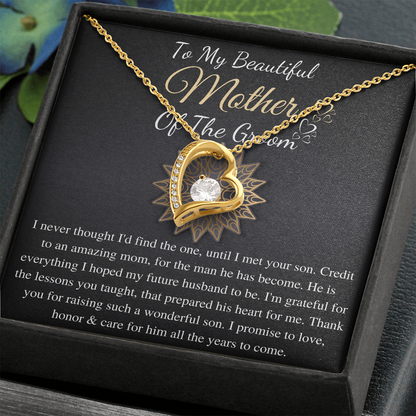 Mother of Groom gift from Bride, Thank you for raising the man of my dreams, Mother in Law necklace gift, Personalized Message gift