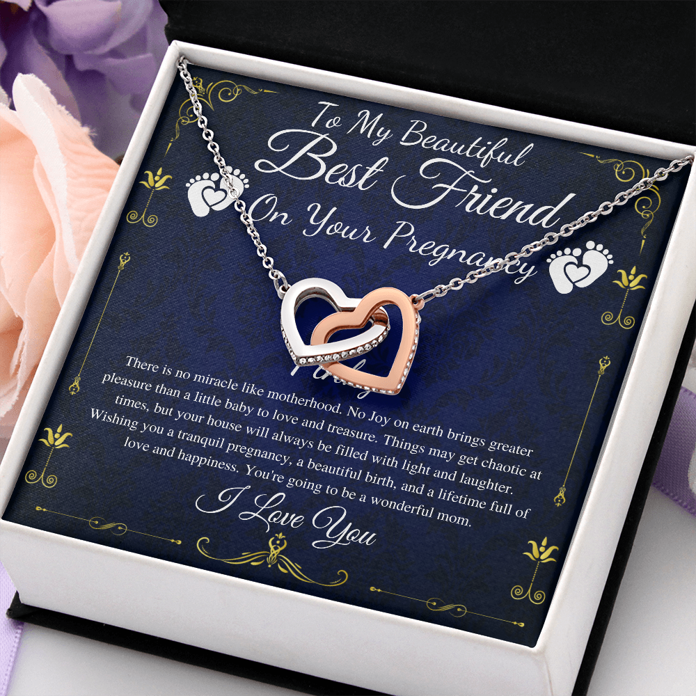 Best Friend Pregnancy Gift For Best Friend Baby Shower Gift For Mom To Be Gift For Expecting Mom Gift Pregnant Friend, Link Hearts #0219 Pinky