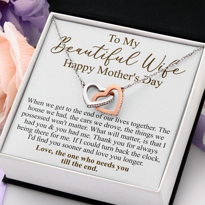 Personalized gift for Wife on Mother's Day To Beautiful Wife Necklace, Mother's Day Gift For Wife, Wife Appreciation Necklace, Gift for her