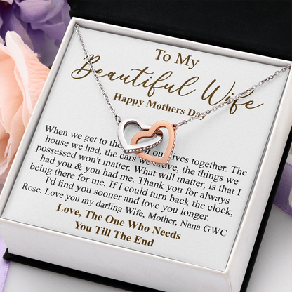 Personalized gift for Wife on Mother's Day To Beautiful Wife Necklace, Mother's Day Gift For Wife, Wife Appreciation Necklace, Gift for her rose