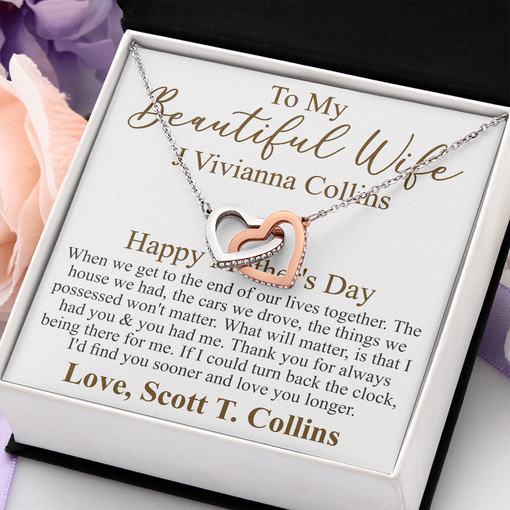 Personalized gift for Wife on Mother's Day To Beautiful Wife Necklace, Mother's Day Gift For Wife, Wife Appreciation Necklace, Gift for her Scott