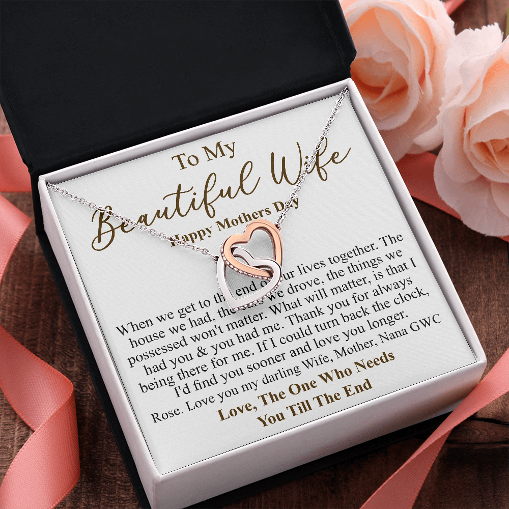 Personalized gift for Wife on Mother's Day To Beautiful Wife Necklace, Mother's Day Gift For Wife, Wife Appreciation Necklace, Gift for her rose