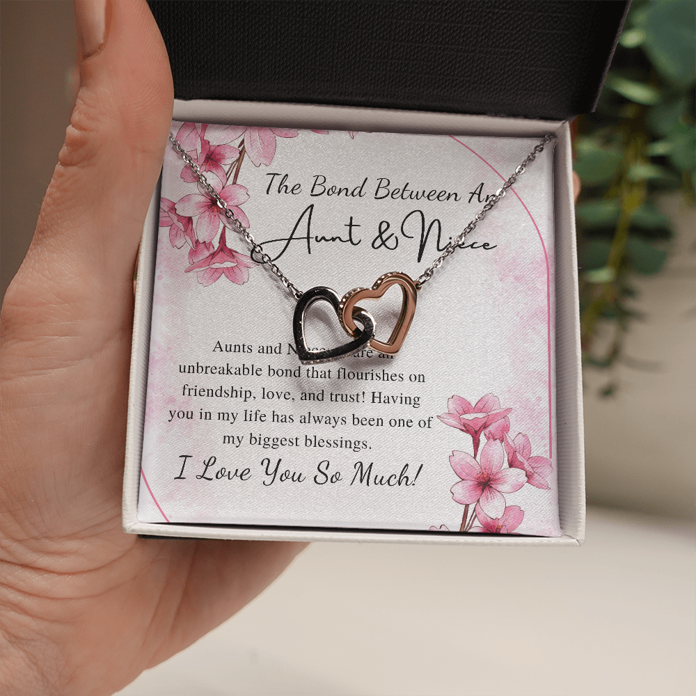 Aunt and Niece Necklace Gift Valentines Day Gift for Aunt Gift for Niece Gift from Aunt from Niece Two Connected Heart Birthday Necklace