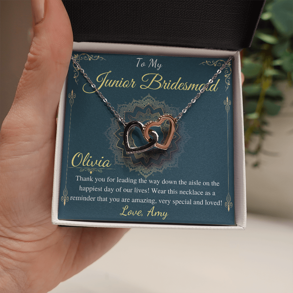 Necklace Gift for Junior Bridesmaid ,Junior Bridesmaid Gift Necklace Personalized Flower Girl  Gift for jr Bridesmaid Jewelry, gift for her