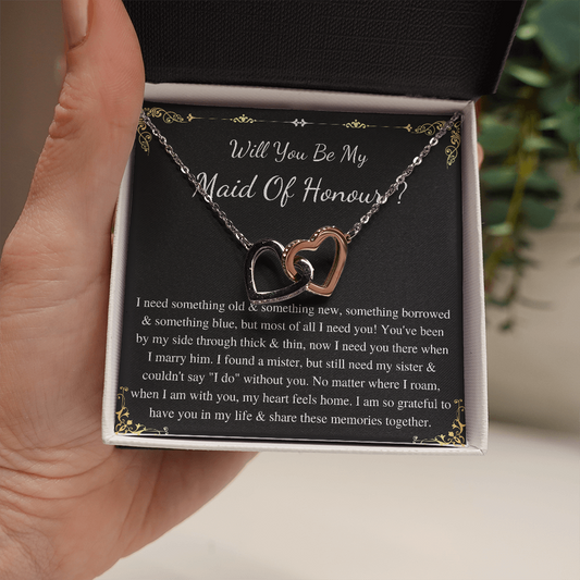 Personalized Maid of Honor Proposal Gift, Will You Be My Maid Of Honor Gift Necklace, gift for maid of Honor Gift, MOH Gift Jewelry