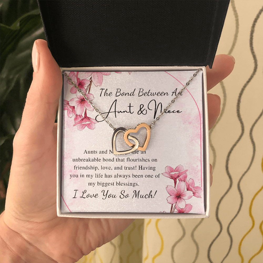 Aunt and Niece Necklace Gift Valentines Day Gift for Aunt Gift for Niece Gift from Aunt from Niece Two Connected Heart Birthday Necklace