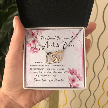 Aunt and Niece Necklace Gift Valentines Day Gift for Aunt Gift for Niece Gift from Aunt from Niece Two Connected Heart Birthday Necklace