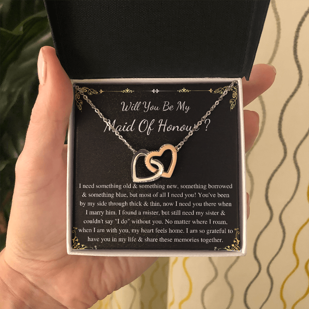 Personalized Maid of Honor Proposal Gift, Will You Be My Maid Of Honor Gift Necklace, gift for maid of Honor Gift, MOH Gift Jewelry