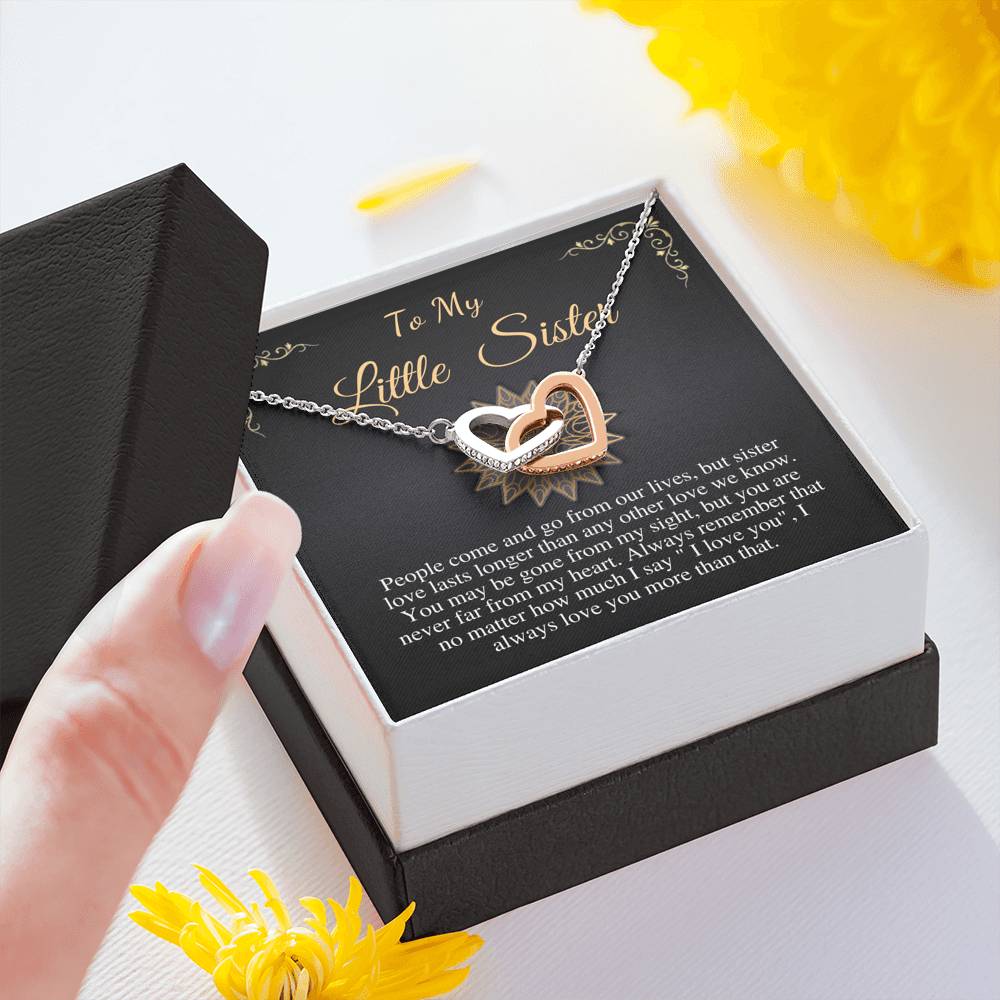 Sister Necklace, Gift For Big Sister, Gift From Brother/Sister, Brother And Sister Gift, Little Sister Birthday Gift, Linked Heart #0540
