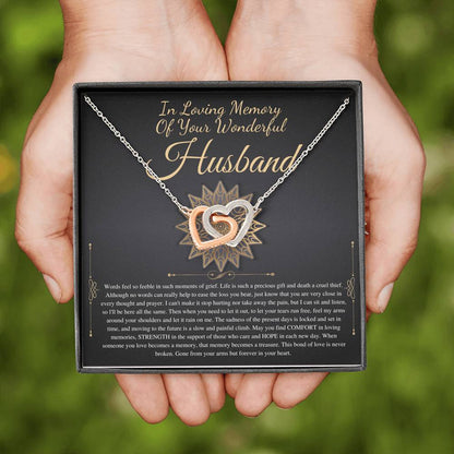 Loss of Husband Memorial Gift Husband In Memory of Husband Sorry for Your Loss of Spouse Loss of Loved One , Interlocking Heart #0303