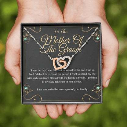 Interlocking Heart, Mother of the Groom Gift from Bride, Mother-In-Law Gift,Gift for Mother of the Groom, Mother of the groom necklace #0128