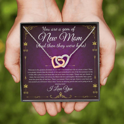 New Mom Gift Jewelry, First Time Mom Gift for first Mother's day Gift for New Mom Necklace Birthstone, New mommy Gift 0232