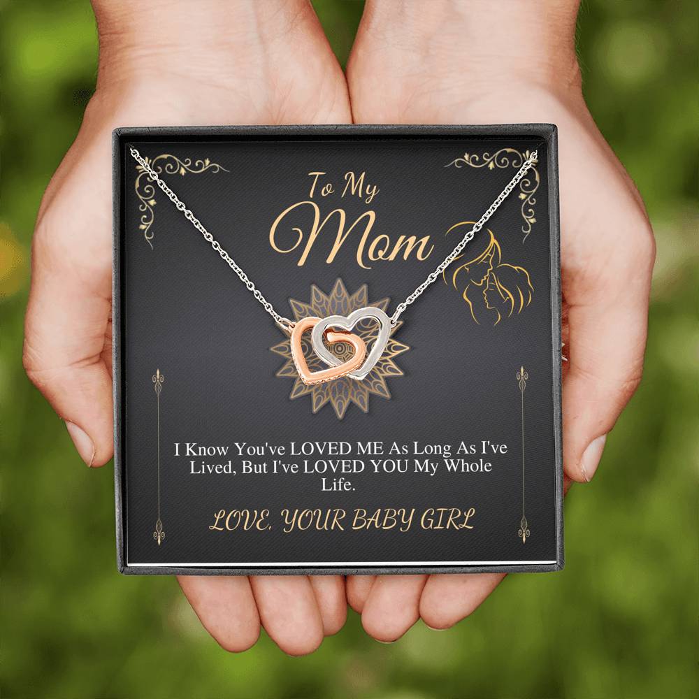 Christmas Gift For Mom, Mom Christmas Gift, Gift From Daughter, Mom Gift, Necklace For Mom,From Son,Mom Birthday Gift Interlock Hearts #0489
