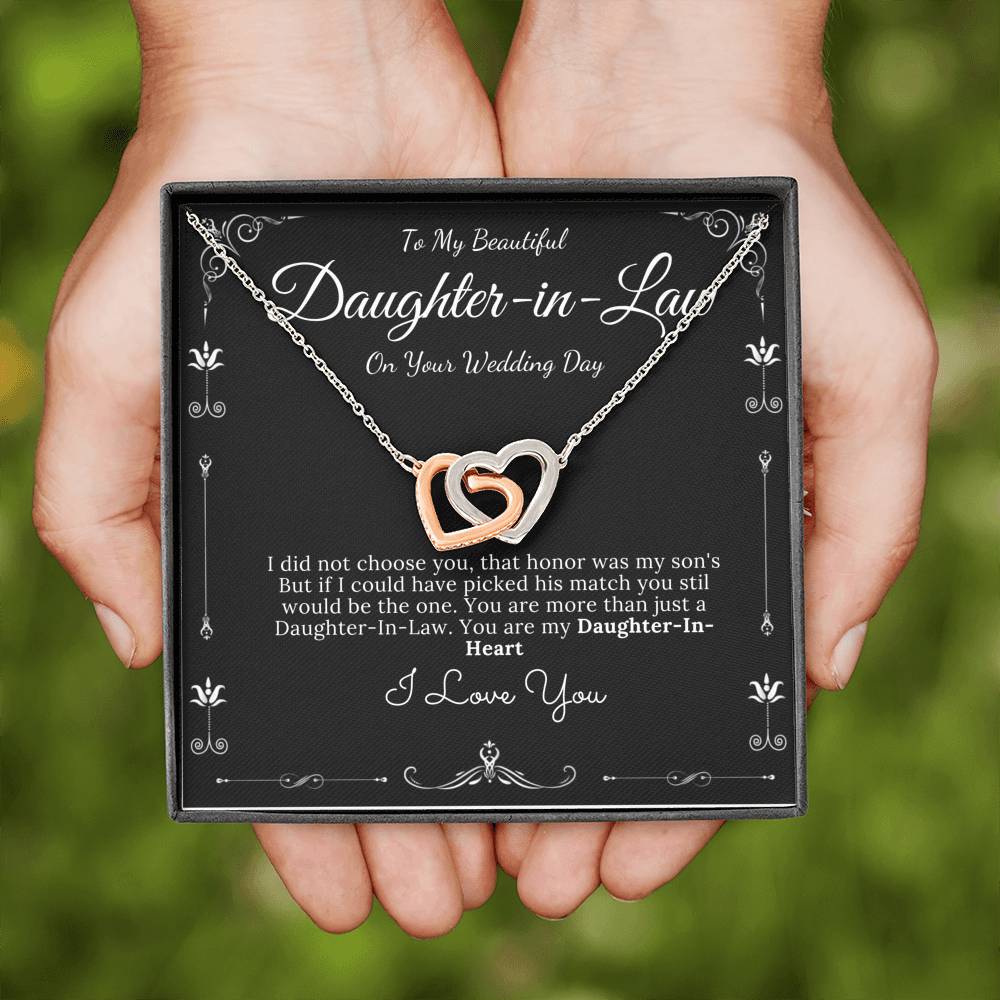 Interlocking Heart, Gift For Daughter In Law On Wedding, Daughter In Law Gift, Wedding Jewelry For Bride, Jewelry From Mother In Law #0076