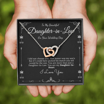 Interlocking Heart, Gift For Daughter In Law On Wedding, Daughter In Law Gift, Wedding Jewelry For Bride, Jewelry From Mother In Law #0076