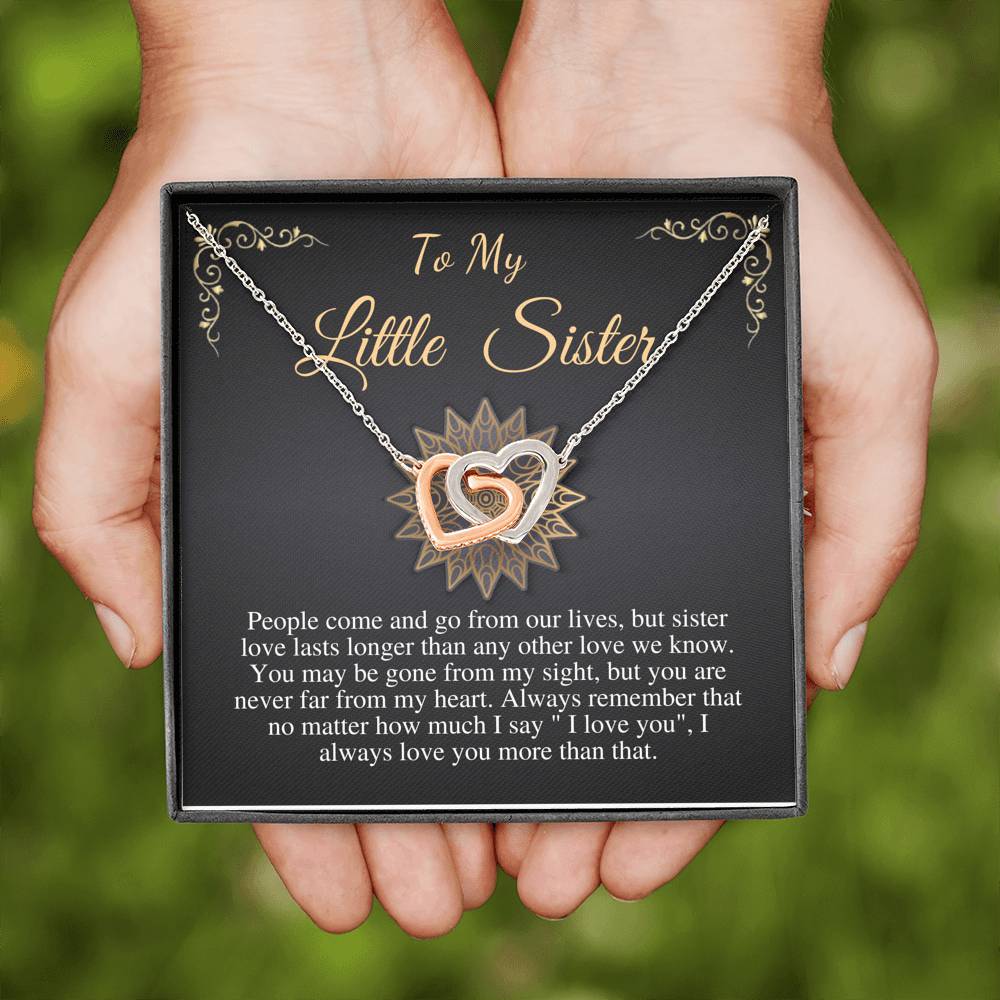 Sister Necklace, Gift For Big Sister, Gift From Brother/Sister, Brother And Sister Gift, Little Sister Birthday Gift, Linked Heart #0540