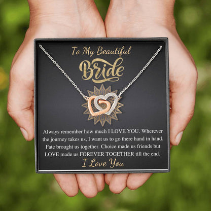 To My Bride Gift From Groom, Wedding Day Gift For Bride From Groom, Groom To Future Wife Gift Wedding Day,From Groom To Bride Necklace #0704