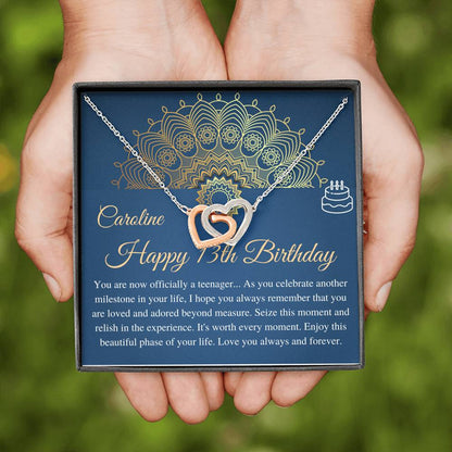13th Birthday Girl Gift, Teen Birthday Gifts, 13th Birthday Jewelry, Thirteenth Birthday necklace, Gift for 13 year old, Message card #0684