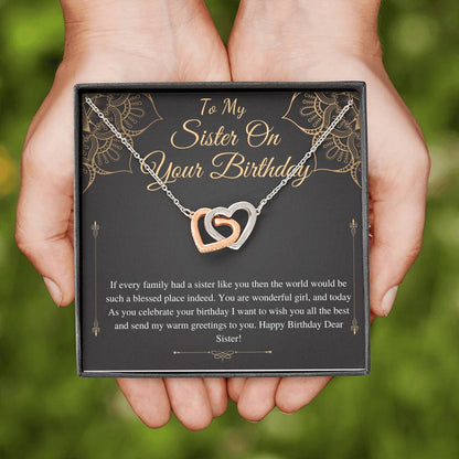 Sister Birthday Gift, Sister Birthday Jewelry, Sister Necklace Gift, Thoughtful Gift, Message Card Quote, Big Sister, Little Sister #0716