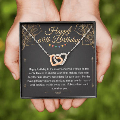 69th Birthday Gift For Her, Happy 69th Birthday Necklace With Message Card, Gift For 69th Birthday,69 Year Old Birthday Necklace Woman #0674