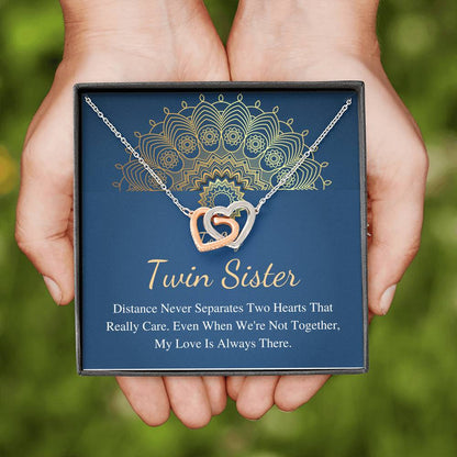 Twin Sister Necklace, Twin Sister Gift, Twin Sister Jewelry, Long Distance Twin Sister,Twin Sister Birthday,Twin Sister Christmas Gift #0553