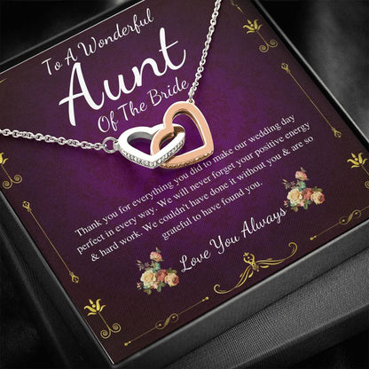 interlocking Heart, Aunt Of The Bride Jewelry Gift, Wedding Gift From Bride And Groom, Bridal Party Thank You Gift, Aunt Wedding Gift #0156
