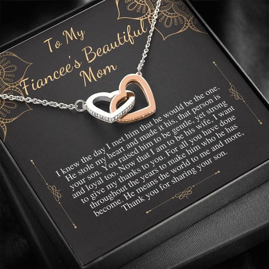 Gift For Fiancée's Mom, Fiancée's Mom Gift ,To My Fiancée's Mom, Mother's Day Gift For Fiancées Mom,Birthday Gift,Interlocking Hearts #0474