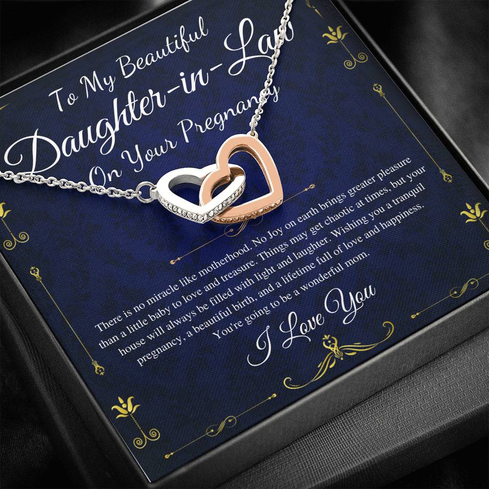 Daughter-in-Law Pregnancy Gift For Daughter In Law Baby Shower Gift For Mom To Be Gift, Expecting Mom Gift Pregnant,Interlocking Heart #0229