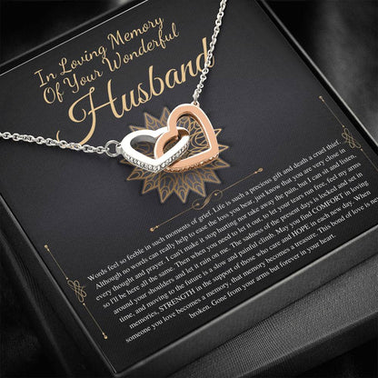Loss of Husband Memorial Gift Husband In Memory of Husband Sorry for Your Loss of Spouse Loss of Loved One , Interlocking Heart #0303